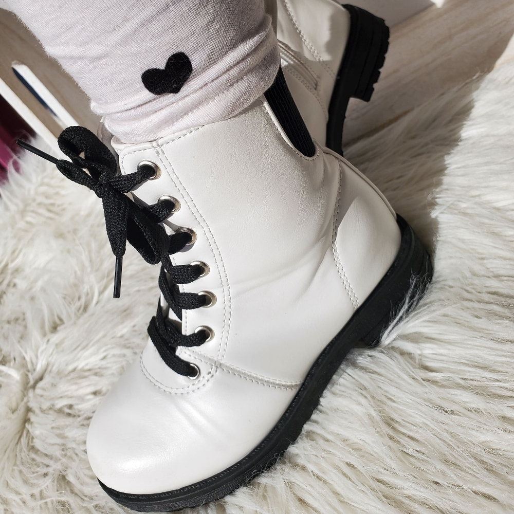 White Combat Boots